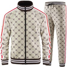 Track Suits for Men Set Plaid Tracksuit Mens Sweatsuits 2 Piece Sport Jogger ...