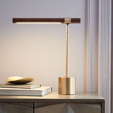 West Elm Linear Wood LED USB Table Lamp 18in ...
