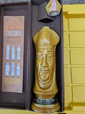 Vintage Old Crow Whiskey Chess Decanters LIGHT BISHOP Limited Edition