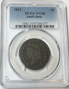 1812 Small Date Classic Head Large Cent 1c PCGS VG10 -Beautiful Coin S-290