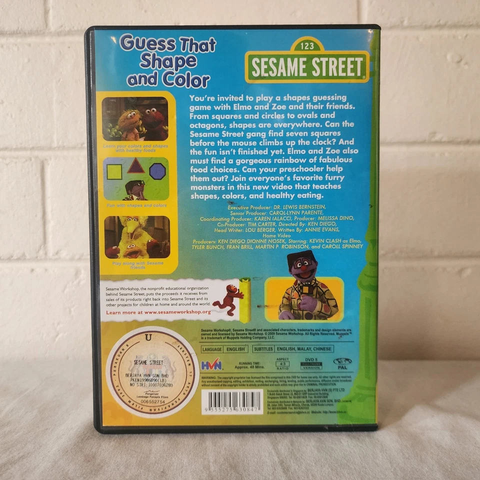 Sesame Street: Guess That Shape And Color DVD 2006 Región 4 PAL - Raro Foto 2 de 4