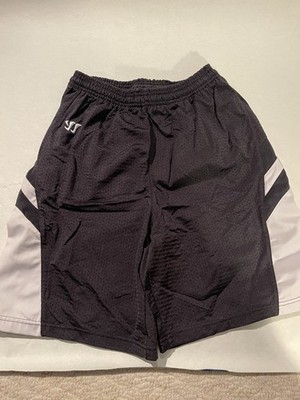 warrior mens workout training shorts size YXL new lacrosse black white