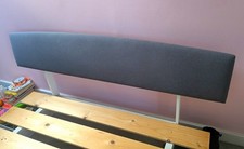 Warren Evans King Bed Frame Grey Fabric Headboard Wooden Slatted Base