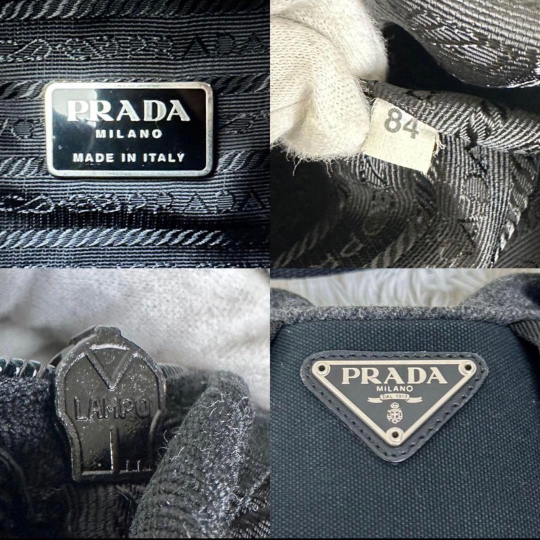 Prada Backpack 84cm Wool Triangular Logo Unused G… - image 11