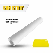 Universal Windshield Banner Matte White Sun Strip 10"x60" Tint Film Strip
