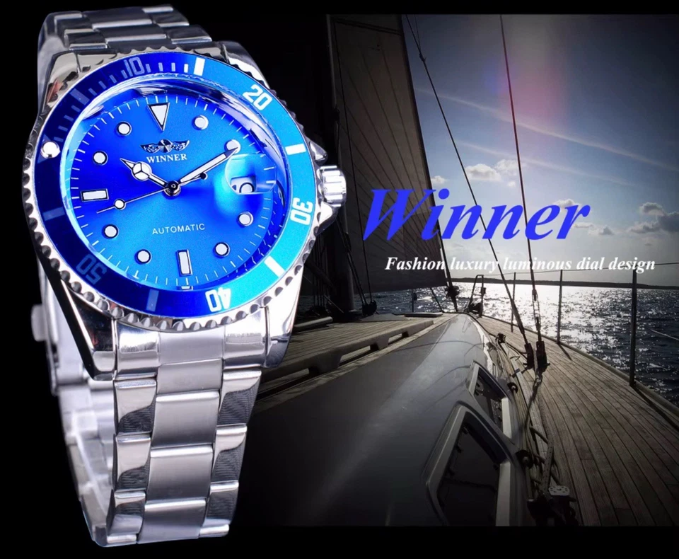 Reloj automático impermeable de acero inoxidable para hombre o mujer gran idea de regalo Foto 3 de 4