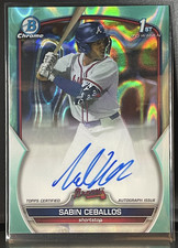 2023 Bowman Draft Chrome SABIN CEBALLOS aqua lava auto 1ST /199 #CDA-SC Braves