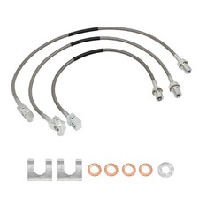 3PCS Front Rear Stainless Steel Brake Lines Extended Brake Line Kit Hose Set