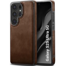 TheGiftKart Leather Finish Back Cover Samsung S25 Ultra Brown