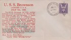 USS Brownson DD868 Launched postmark  Mariners Harbor S.I. NY 1945 Wielke Cachet — photo 1