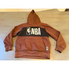 NBA Boys Brown Pullover Hoodie Sweatshirt Graphic Logo Size 8 Basketball