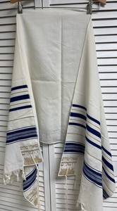 Jewish prayer shawl,blue&gold Talia 70x24"