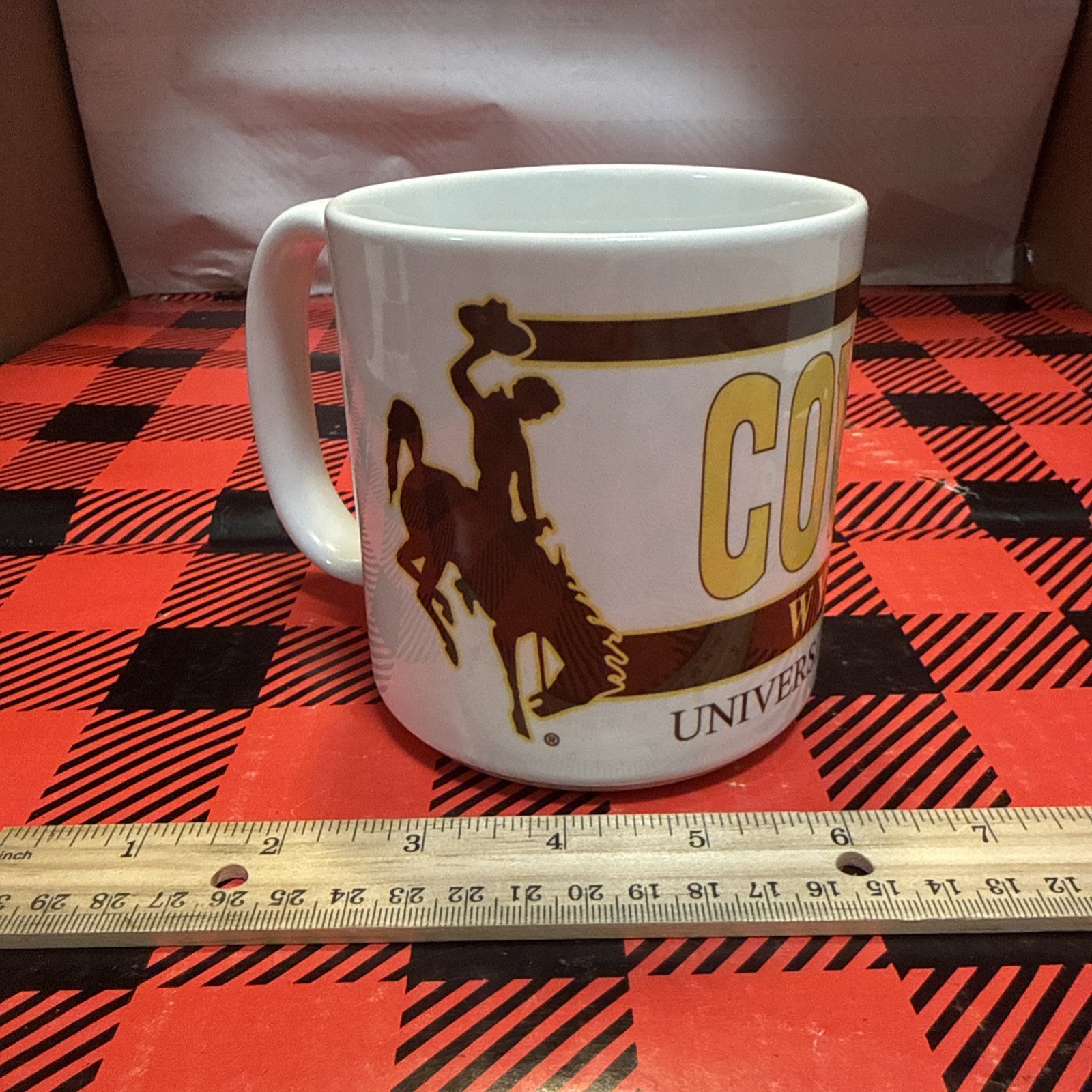 Wyoming Cowboys Coffee Mug 20oz-NCAA White Ceramic Mug Large