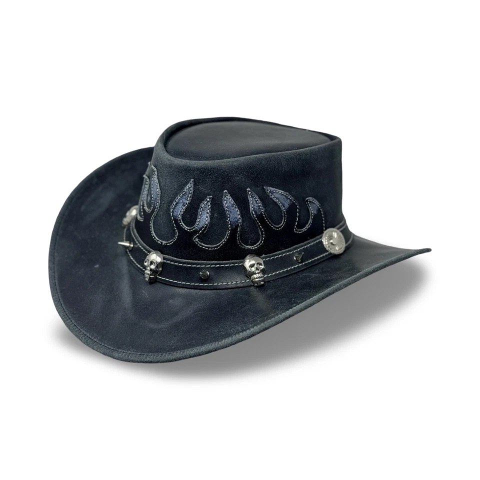 Lederhut Western Cowboy – Outdoor Hut Reiten, Wandern & Abenteuer Shadowflame - Bild 2 von 4