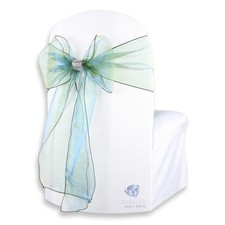 150 pcs Organza Chair Cover Bow Sash 108"x8" - Hunter Green - w/ Bow Covers zb