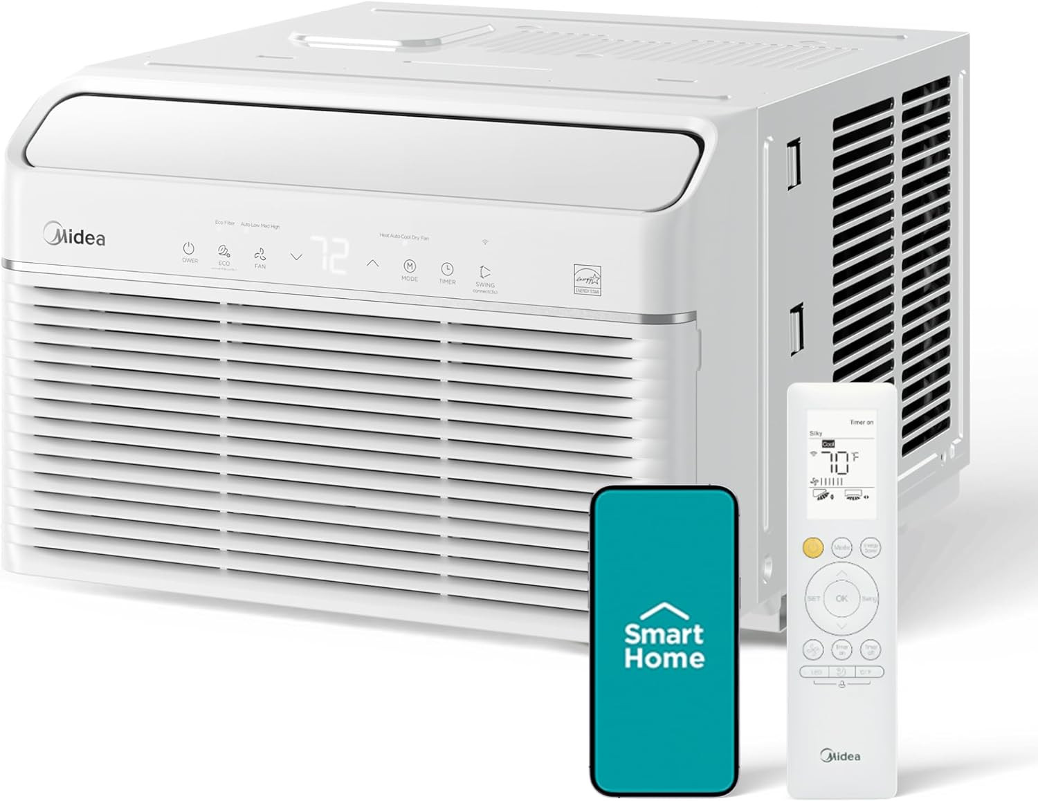 Midea 8,000 BTU Smart Inverter Air Conditioner Window Unit with Heat and Dehumid