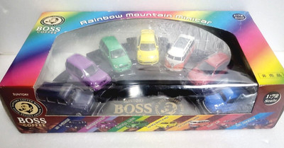 BOSS COFFEE Rainbow Mountain Mini Car Maßstab 1:72 SUNTORY Alt Selten 1