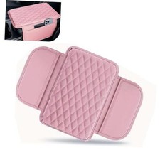 Car Center Console Cover, Waterproof Leather Car Armrest Cover 1 PC Pink