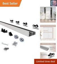 Bypass Door Hardware 60", Aluminum Sliding Closet Door Hardware Set with Fing...