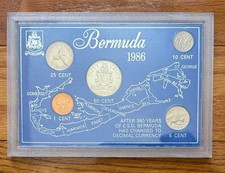 1986 BERMUDA MINT 5 COINS SET - 1, 5, 10, 25, 50 CENT Coins