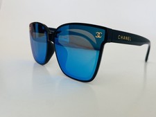 Chanel Sunglasses Black Frame Mirror Lenses Unisex