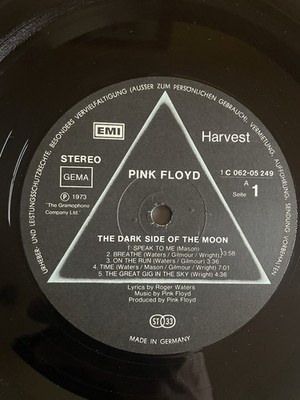 Pink Floyd- The Dark Side Of The Moon; 1. Deutsche Pressung