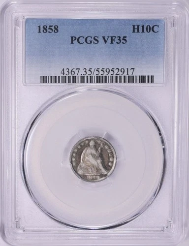 1 Of Only 21  PCGS VF-35,  1858 Seated Liberty Half Dime