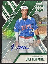 2017 Panini Elite Extra Edition - Jose Hernandez Auto /25 Emerald Die-Cut #176