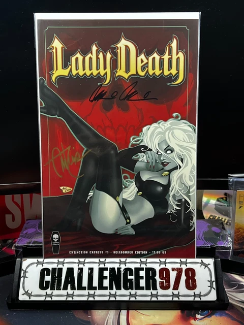 LADY DEATH Extinction Express #1 Ant Lucia DOUBLE SIGNED Pulido w/ COA