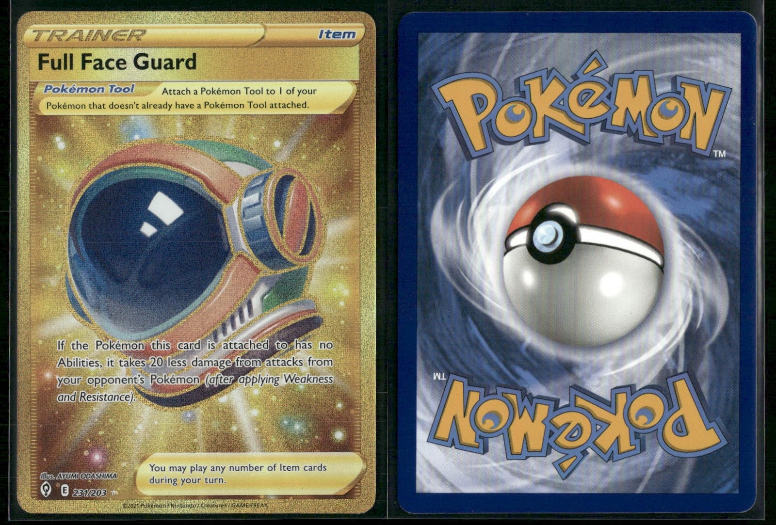 ✰ FULL FACE GUARD 231/203 SECRET RARE EVOLVING SKIES POKEMON ✰ NM/M