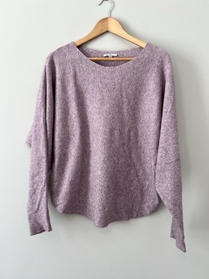 Vila Milano Lavender Soft Knit Batwing Dolman Sleeve Sweater Size Large