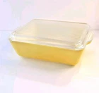 Vtg Pyrex 503-B Refrigerator Dish Primary Yellow 1.5 Qt w/Ribbed Lid 503-C