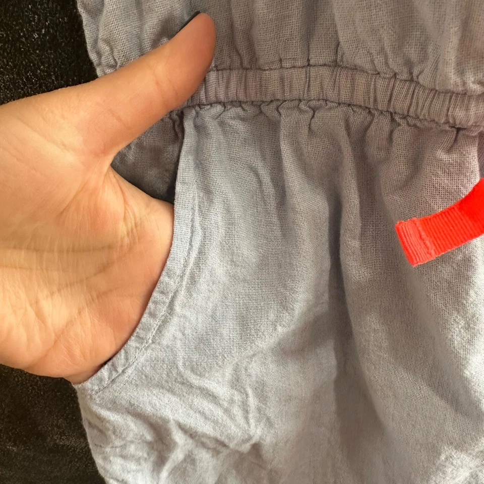 Boden Soft Blue Chambray Romper Pockets Stretchy Waist Size 13-14Y 164cm - Image 3 of 4