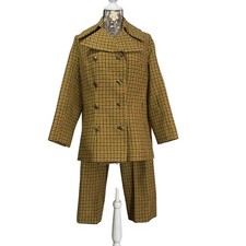 VTG Sincerely Gidding Jenny Houndstooth Wool Double-Breasted Jacket Skirt Pants