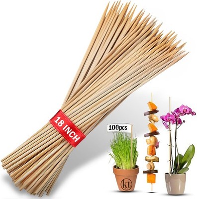 100 Pack 18'' Bamboo Plant Stakes, Garden Sticks for Plant Support Tomato Floral 