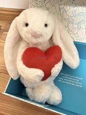 Genuine Bashful Red Love Heart Bunny Jellycat With All Tags And Dust Bag NWT 12'