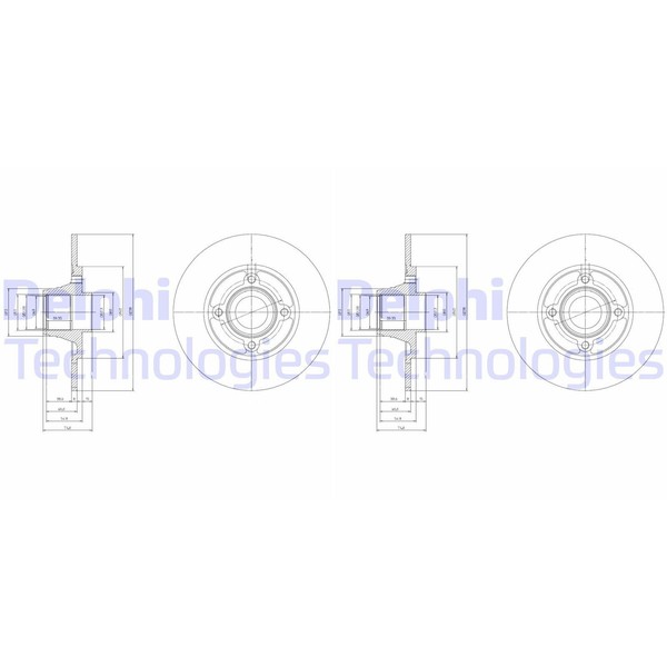 2X Delphi Bremsscheiben 238Mm Voll Hinten Passend FÜR Renault Clio | BG9033RS-image