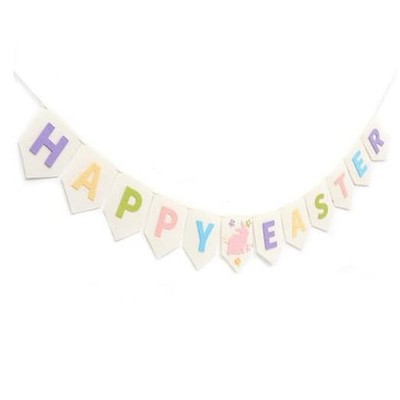 Felt Happy Easter Banner - Pastel Happy Easter Garland, Easter Bunny Bunting, 