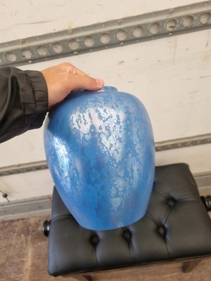 Vintage Poole Keramik blau Calypso Glanz Vase 23 cm
