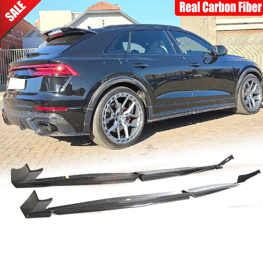 Fit For Audi RS Q8 RSQ8 2021-2024 Real Carbon Fiber Side Skirts