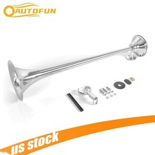 12v 150db Single Trumpet Air Horn Kit For Van Train Car Truck Boat Loud 64cm