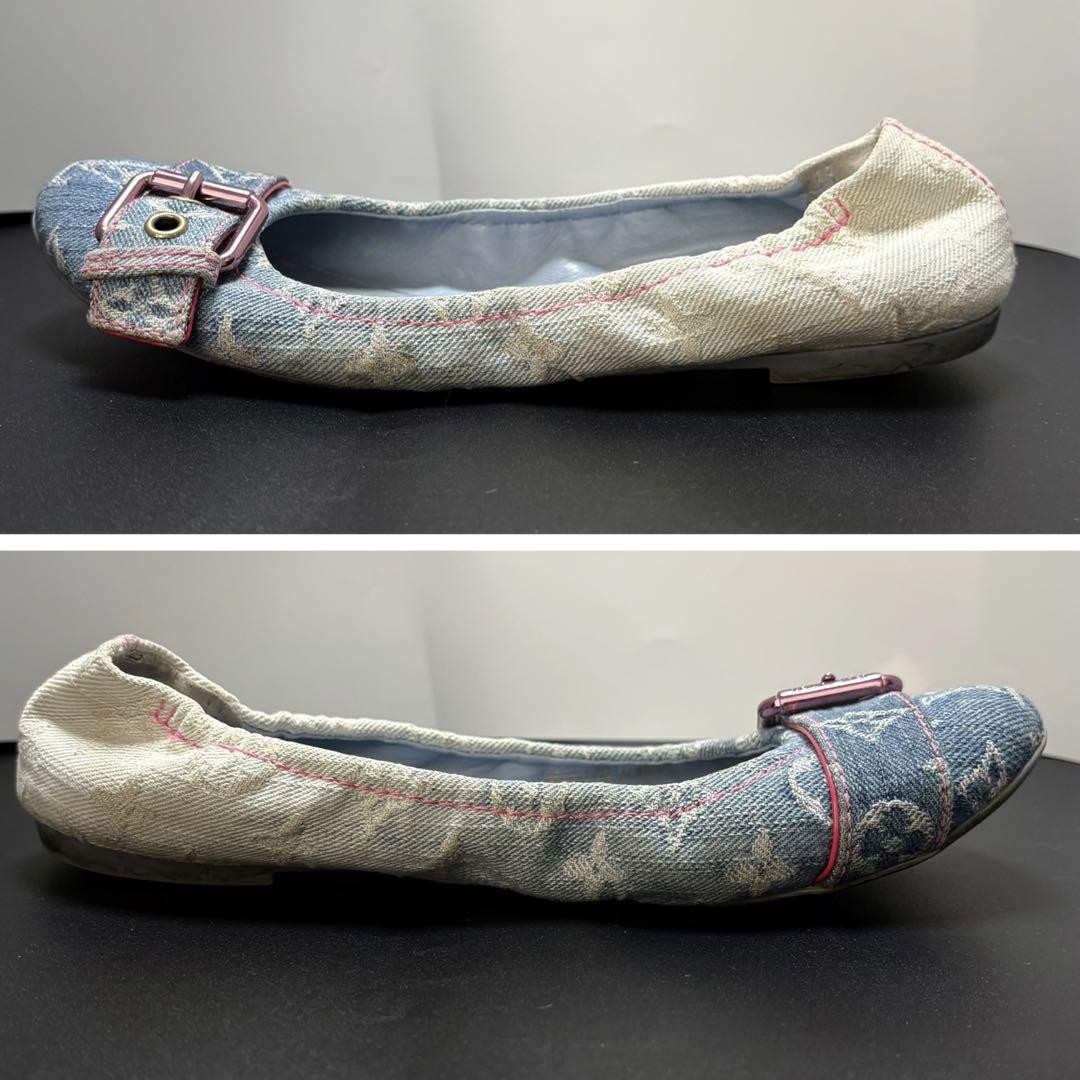 Louis Vuitton Ballet Shoes Pumps Monogram EU 35.5 US 5.5 Indigo Blue Auth thumbnail 4