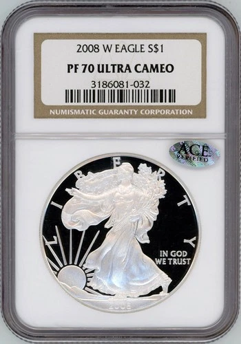 2008-W American Silver Eagle NGC PF70 Ultra Cameo – Ace Verified!