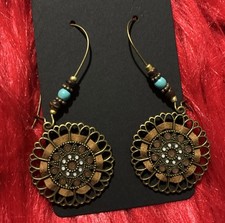 Colorful Copper Dangle Earrings. Unique, Party, Cute, Festive, Shiny, Casual