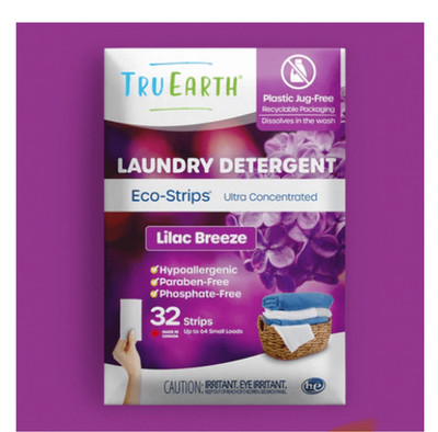Tru Earth Eco-Strips Laundry Detergent  Lilac Breeze 32 Strips (64 Load)