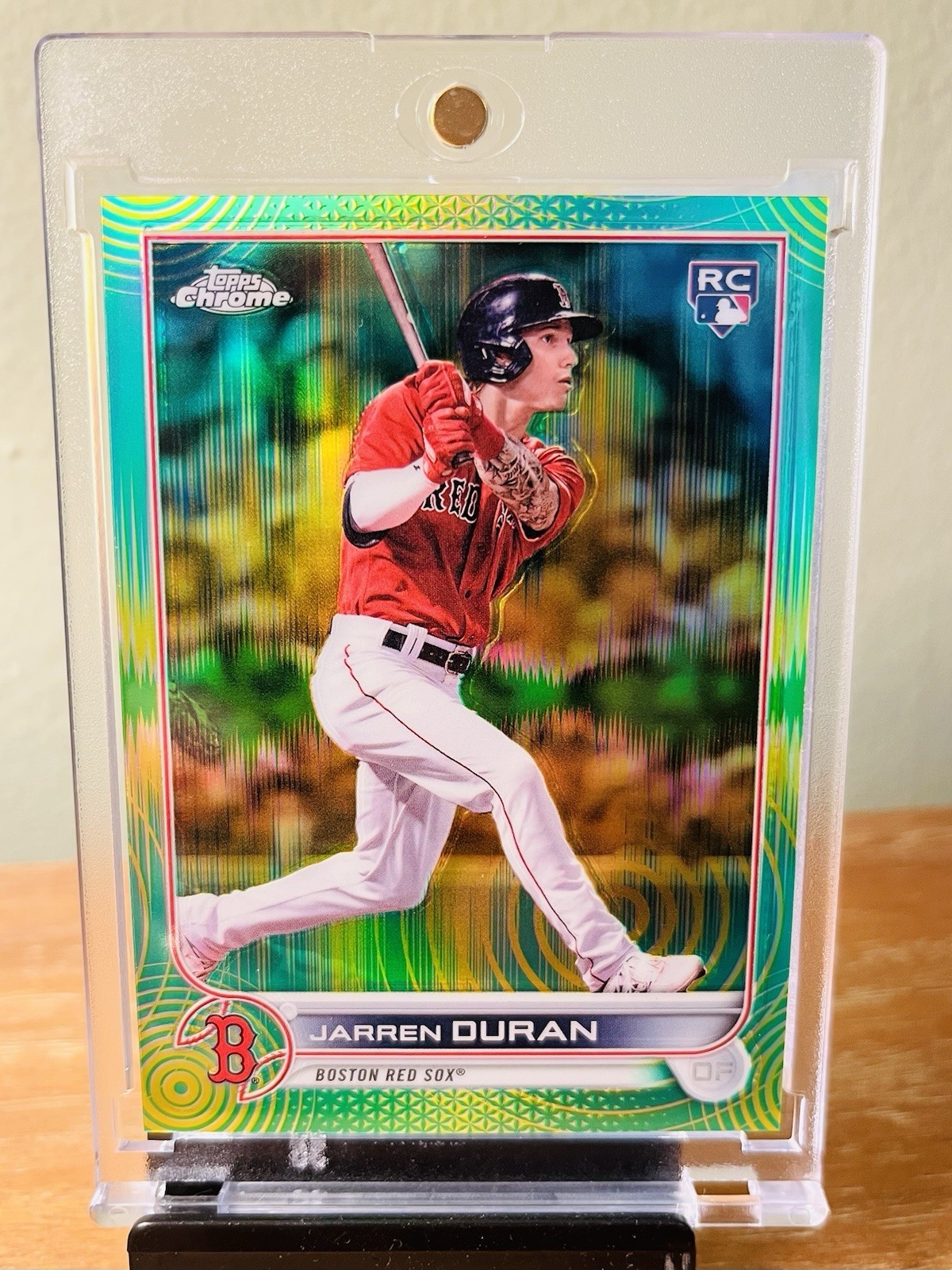 2022 Topps Chrome Sonic Green/Yellow Sonic Pulse #113 Jarren Duran RC #/99