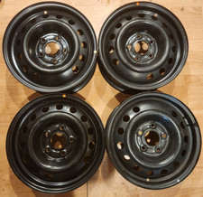 SET OF (4) 15" KIA SOUL FACTORY OEM BLACK STEEL WHEELS RIMS 15x6 2010-2013
