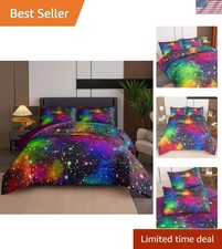 Cozy Galaxy Comforter Set - Microfiber Twin Bedding for Kids' Space Decor