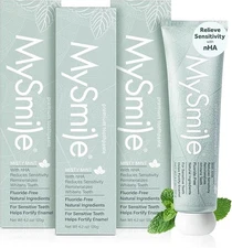 MySmile 10% Nano Hydroxyapatite Toothpaste, Fluoride Free Whitening Toothpaste