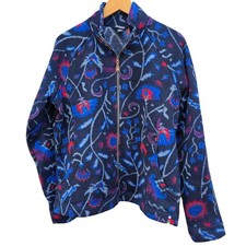 sherpa adventure gear  Bhutan Full Zip Jacket large Rathee Blue Floral pattern